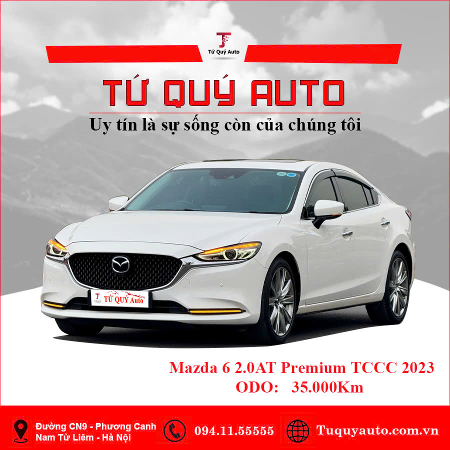 Xe Mazda 6 Premium 2.0 AT 2023 - Trắng