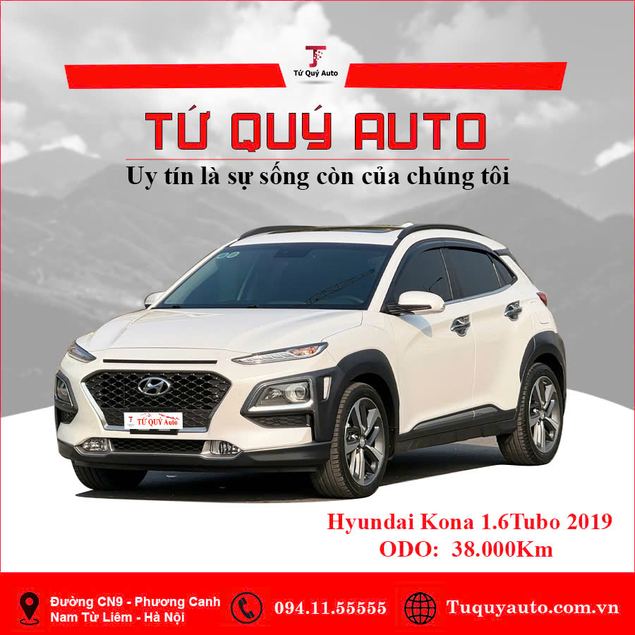 Xe Hyundai Kona 1.6 Turbo 2019 - Trắng