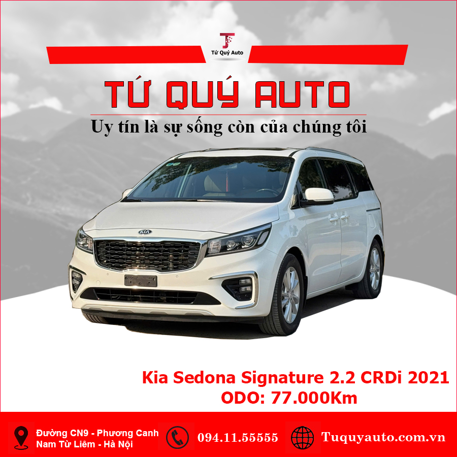 Xe Kia Sedona 2.2 DAT Signature 2021 - Trắng