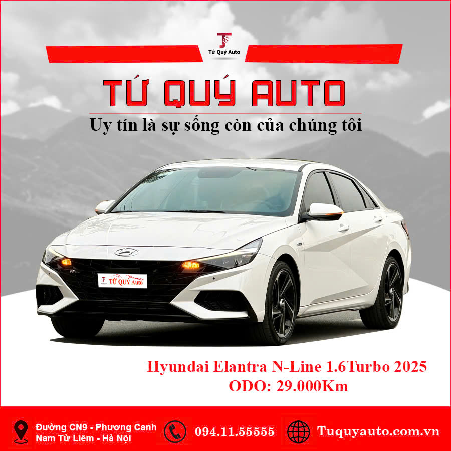 Xe Hyundai Elantra N-Line 1.6 Turbo AT 2025 - Trắng