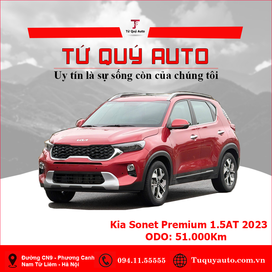Xe Kia Sonet Premium 1.5 AT 2023 - Đỏ