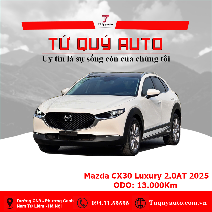 Xe Mazda CX 30 Luxury 2.0 AT 2025 - Trắng
