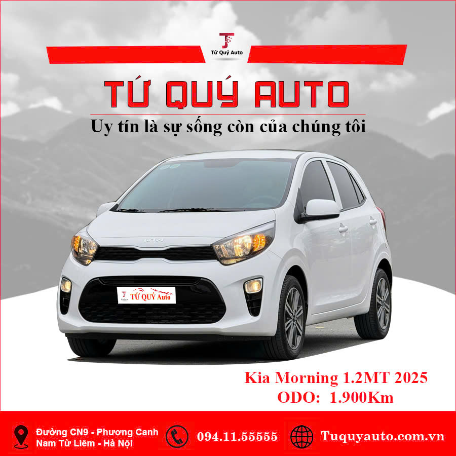 Xe Kia Morning 1.2 MT 2025 - Trắng