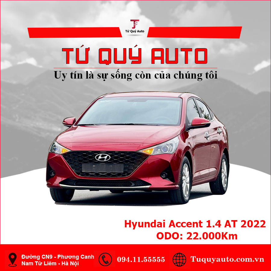 Xe Hyundai Accent 1.4 AT 2022 - Đỏ
