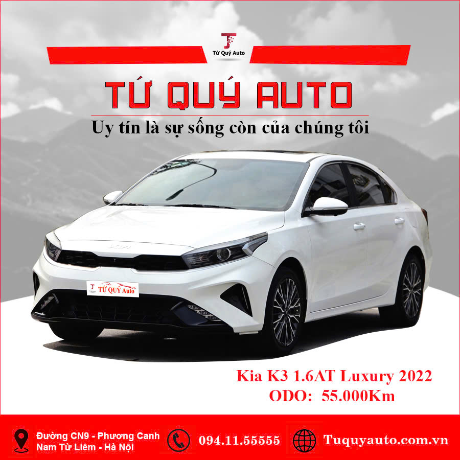 Xe Kia K3 Luxury 1.6 AT 2022 - Trắng