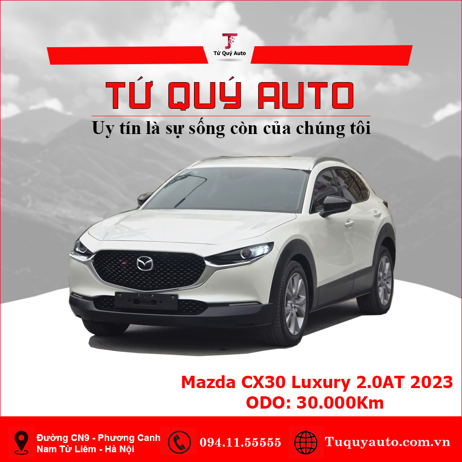 Xe Mazda CX 30 Luxury 2.0 AT 2023 - Trắng