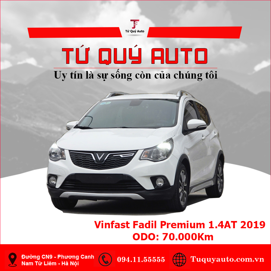 Xe VinFast Fadil 1.4 AT Premium 2019 - Trắng
