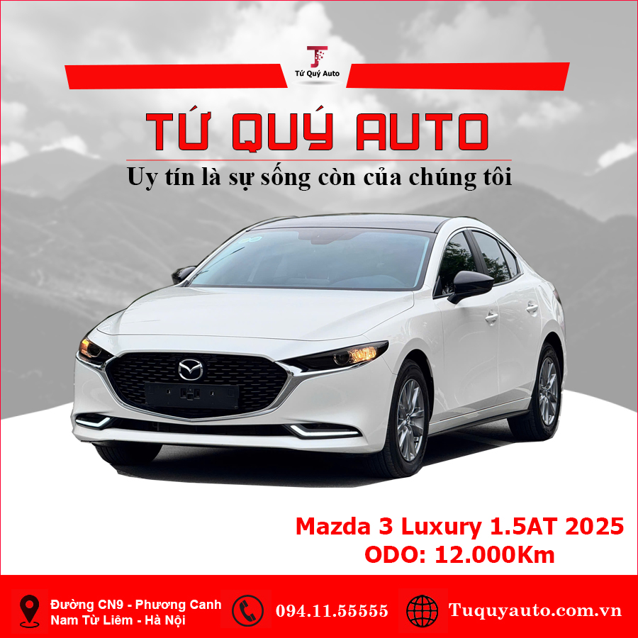 Xe Mazda 3 1.5L Luxury 2025 - Trắng
