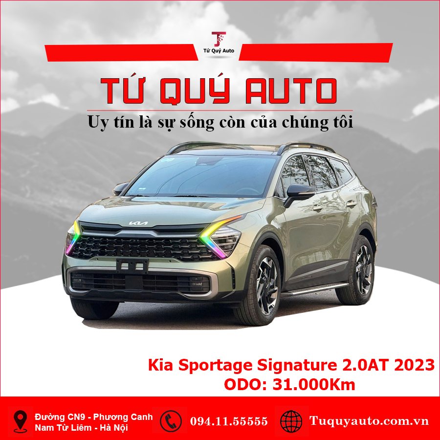 Xe Kia Sportage Signature 2.0G 2023 - Xanh Bộ Đội