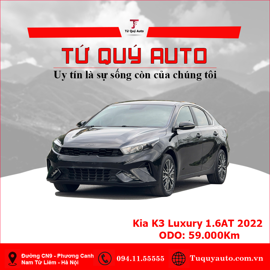 Xe Kia K3 Luxury 1.6 AT 2022 - Đen