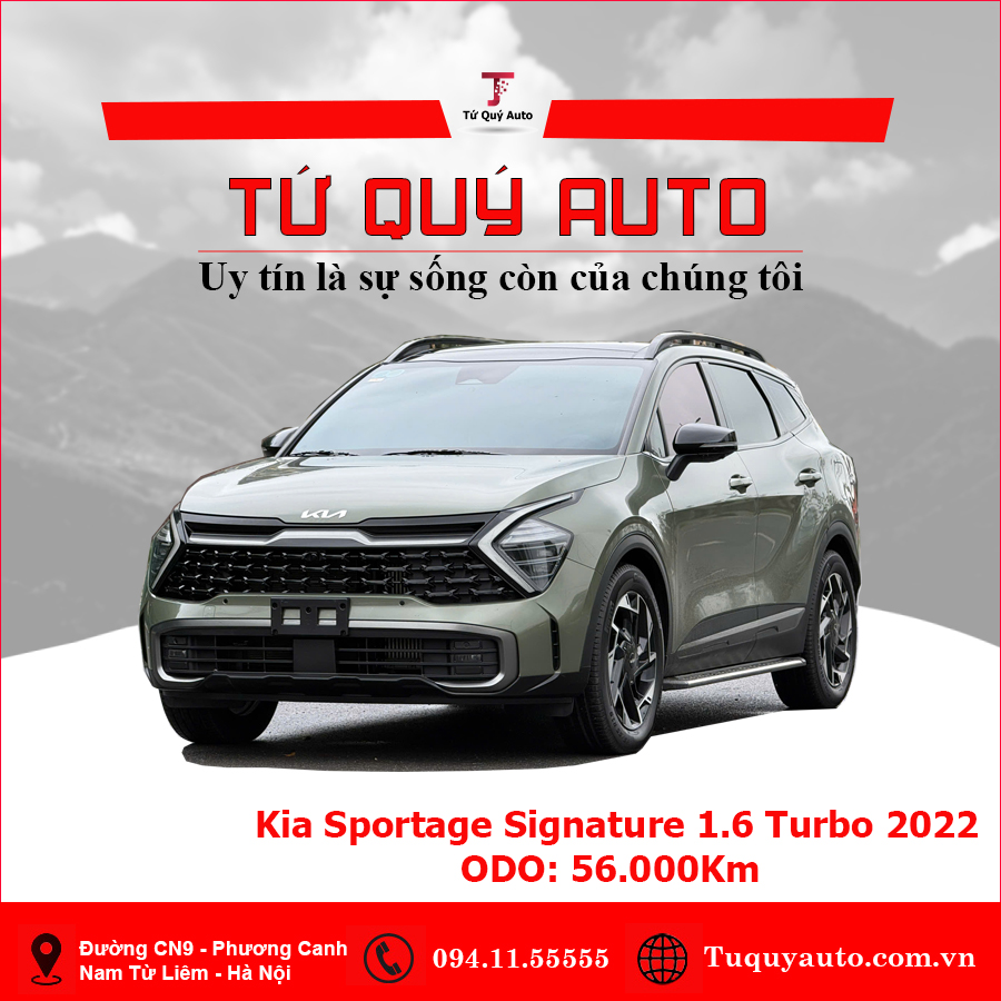 Xe Kia Sportage Signature 1.6T AWD 2022 - Xanh Bộ Đội