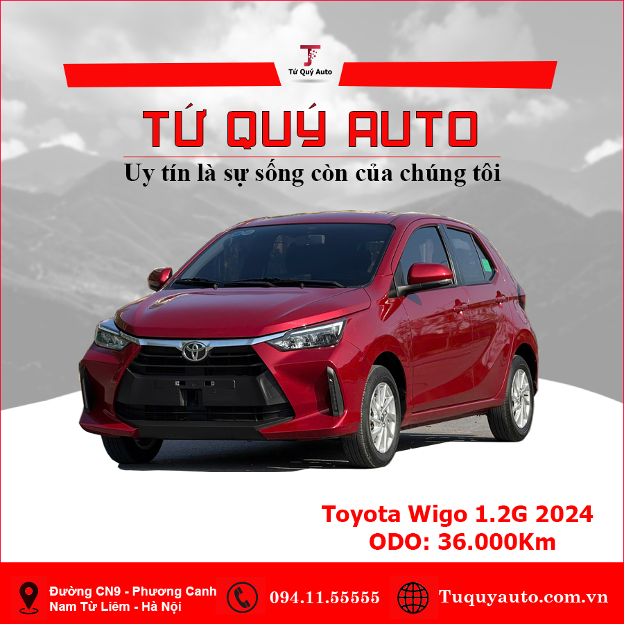 Xe Toyota Wigo G 1.2 AT 2024 - Đỏ