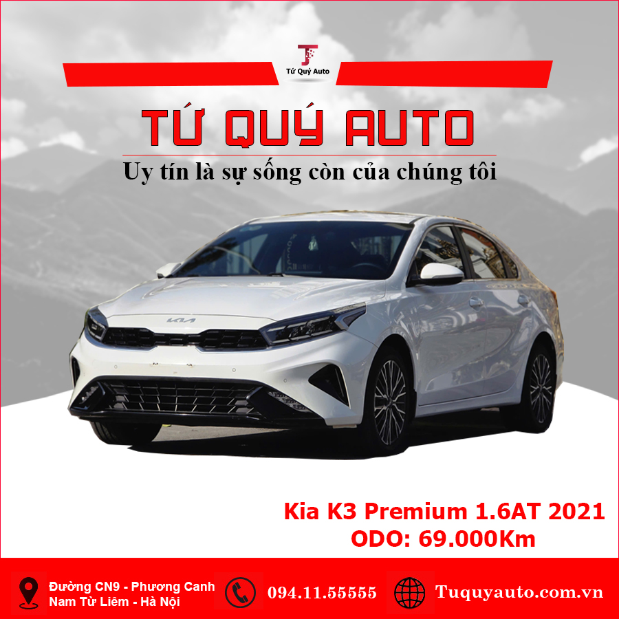 Xe Kia K3 Premium 1.6 AT 2021 - Trắng