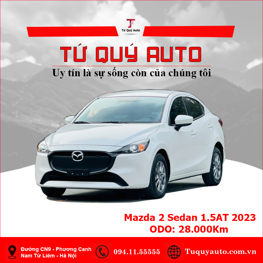 Xe Mazda 2 Sedan 1.5 AT 2023 - Trắng