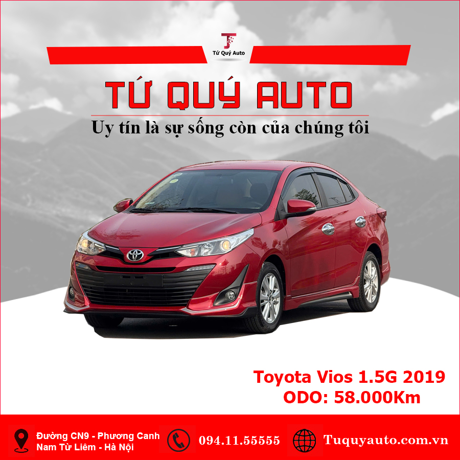 Xe Toyota Vios 1.5G 2019 - Đỏ