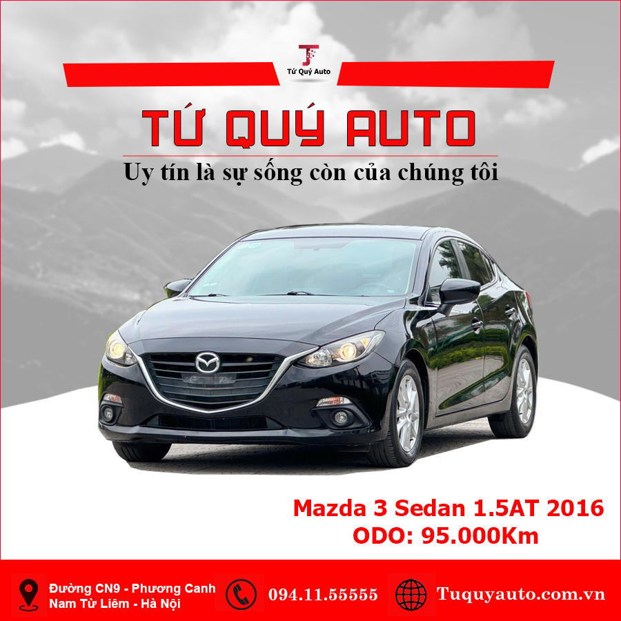 Xe Mazda 3 Sedan 1.5 AT 2016 - Đen