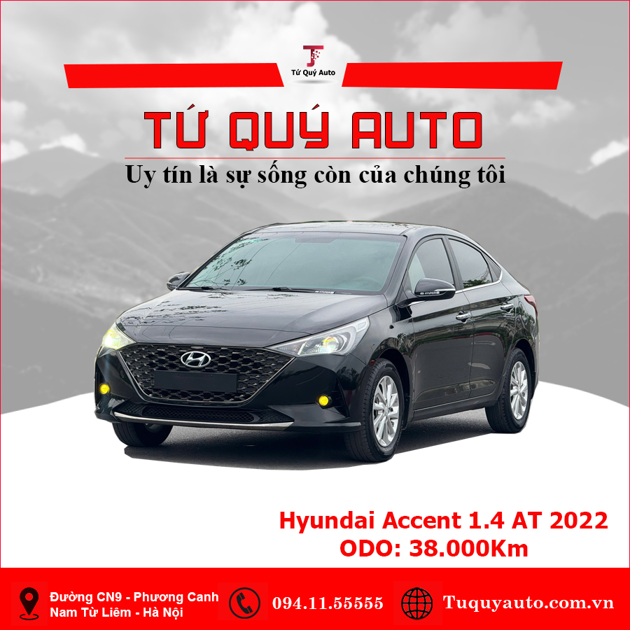 Xe Hyundai Accent 1.4 AT 2022 - Đen