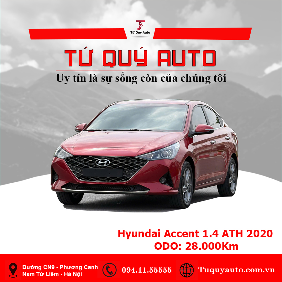 Xe Hyundai Accent 1.4 AT Đặc Biệt 2020 - Đỏ