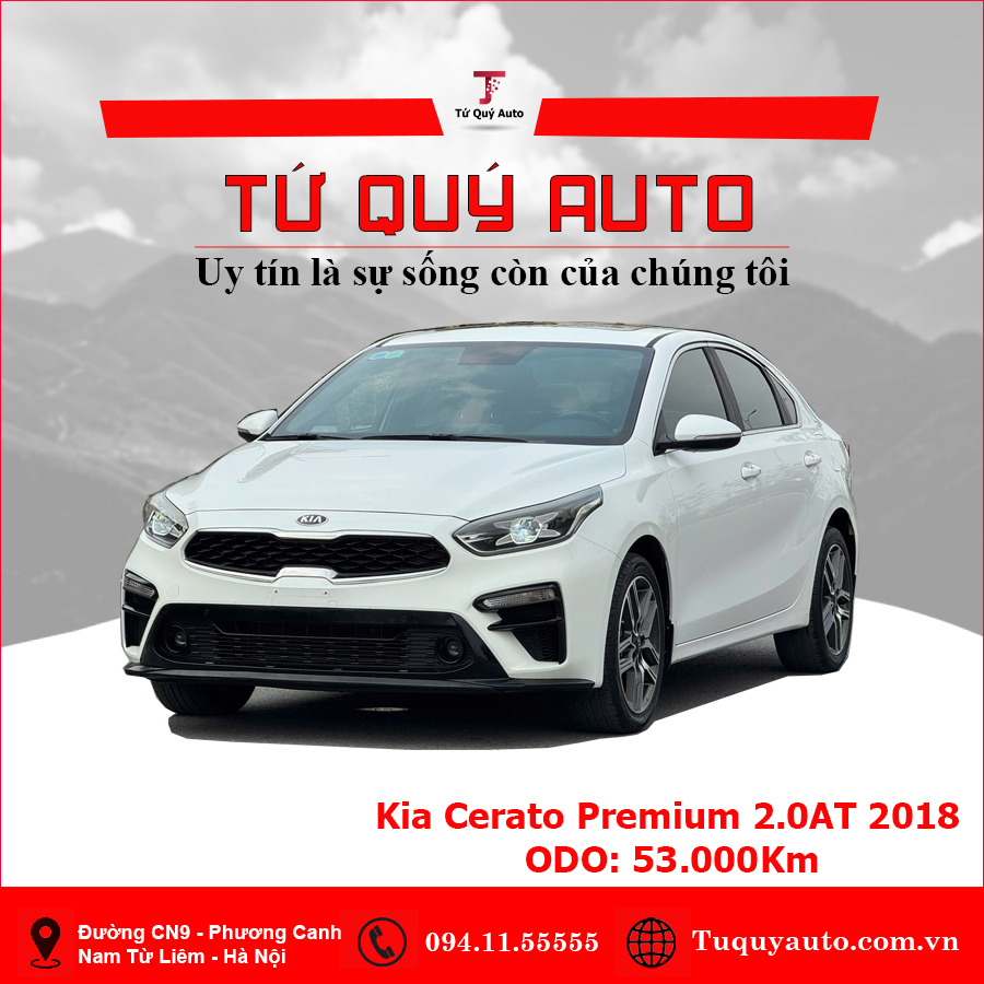 Xe Kia Cerato 2.0 AT Premium 2018 - Trắng