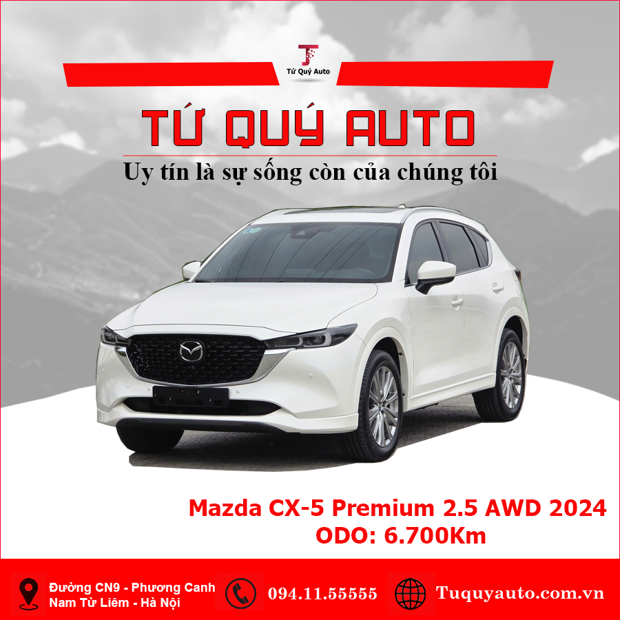 Xe Mazda CX5 Signature Exclusive 2.5 AT AWD 2024 - Trắng