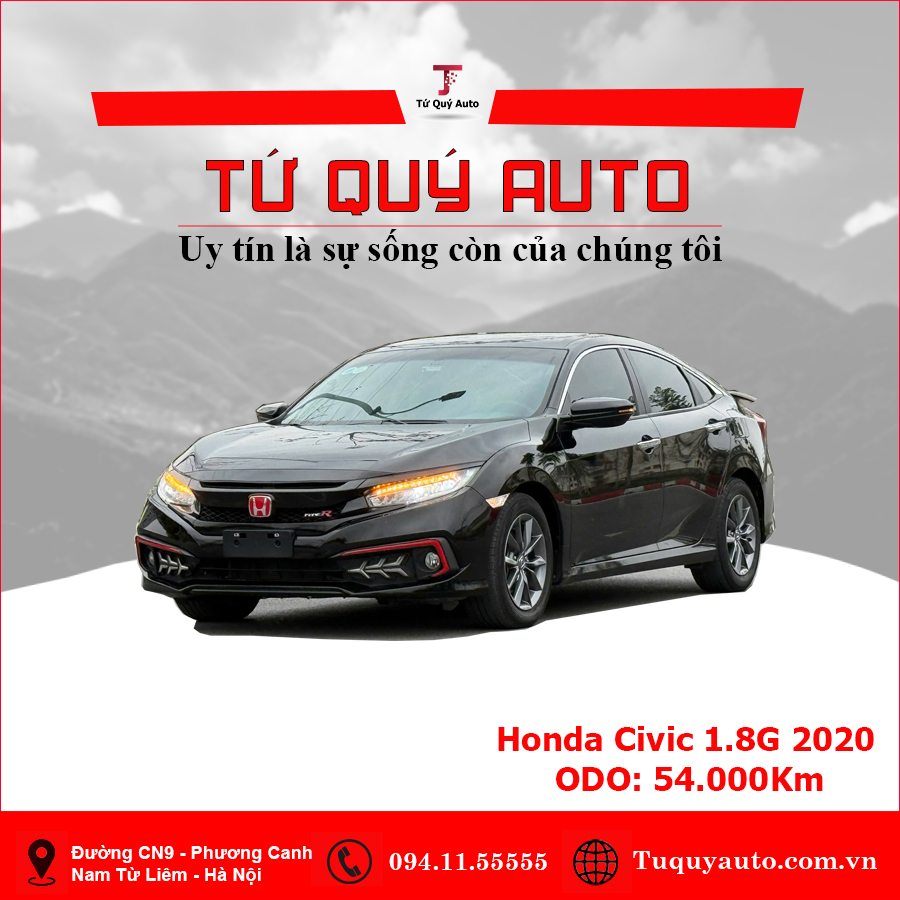 Xe Honda Civic G 1.8 AT 2020 - Đen