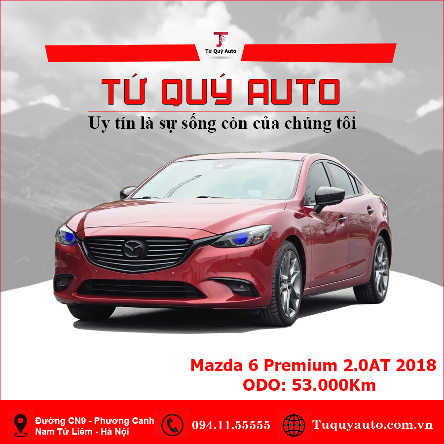 Xe Mazda 6 Premium 2.0 AT 2018 - Đỏ