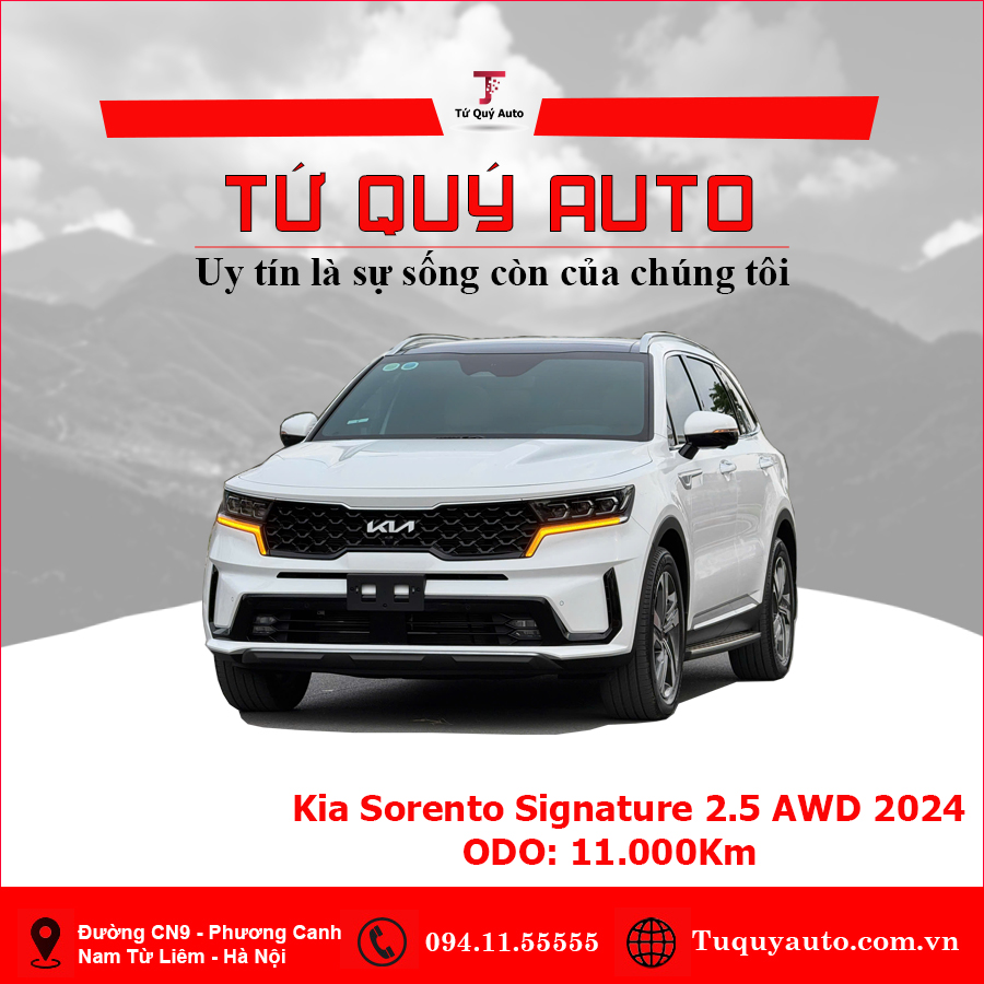 Xe Kia Sorento Signature 2.5 AT AWD 2024 - Trắng