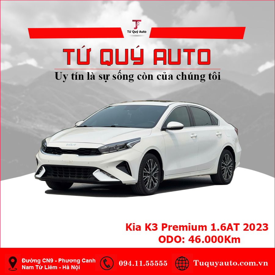 Xe Kia K3 Premium 1.6 AT 2023 - Trắng
