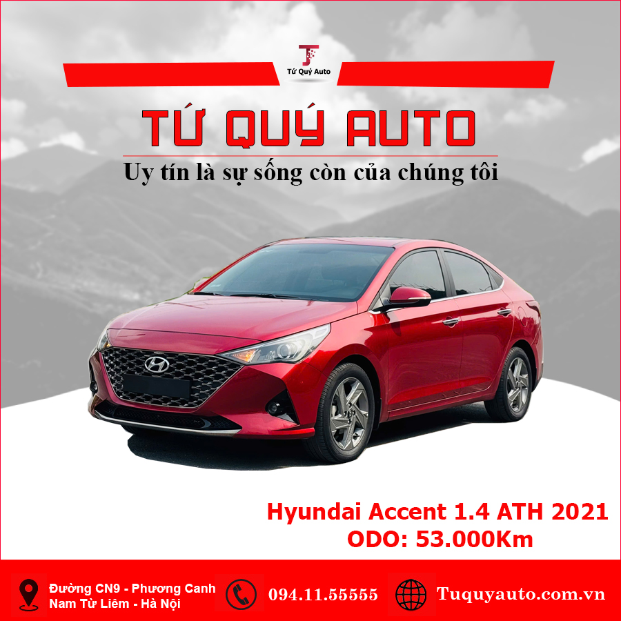 Xe Hyundai Accent 1.4 AT Đặc Biệt 2021 - Đỏ