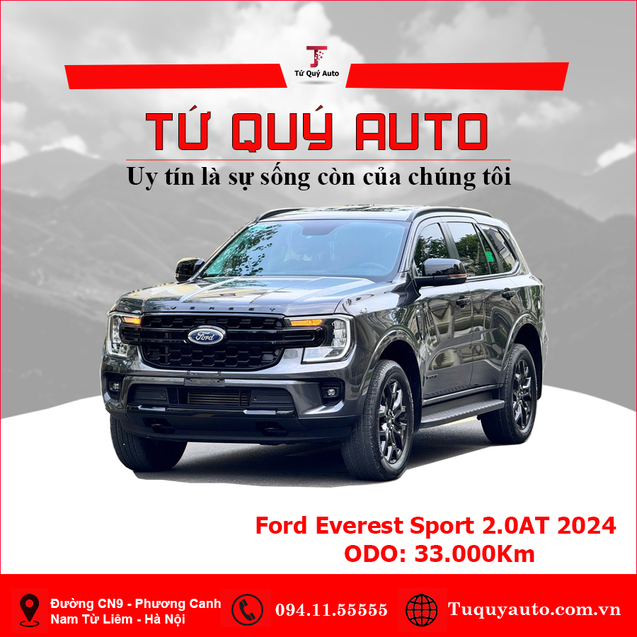 Xe Ford Everest Sport 2.0L 4x2 AT 2024 - Xám