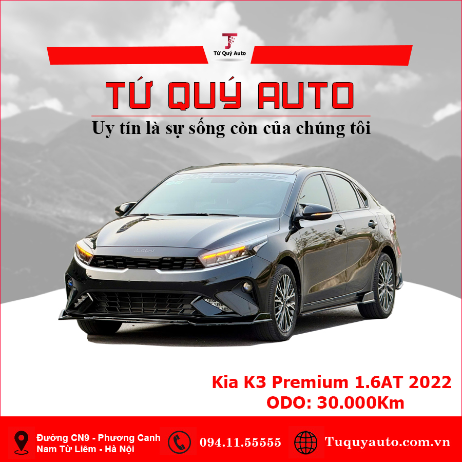 Xe Kia K3 Premium 1.6 AT 2022 - Đen