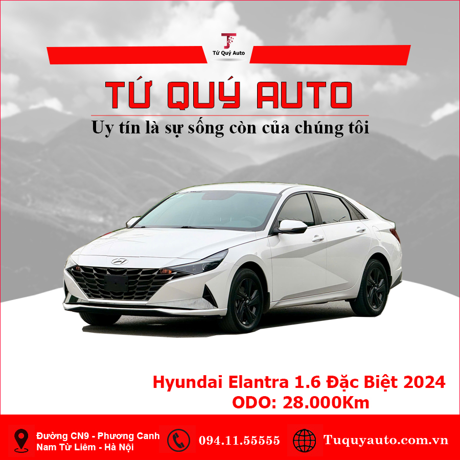 Xe Hyundai Elantra 1.6 AT Đặc biệt 2024 - Trắng