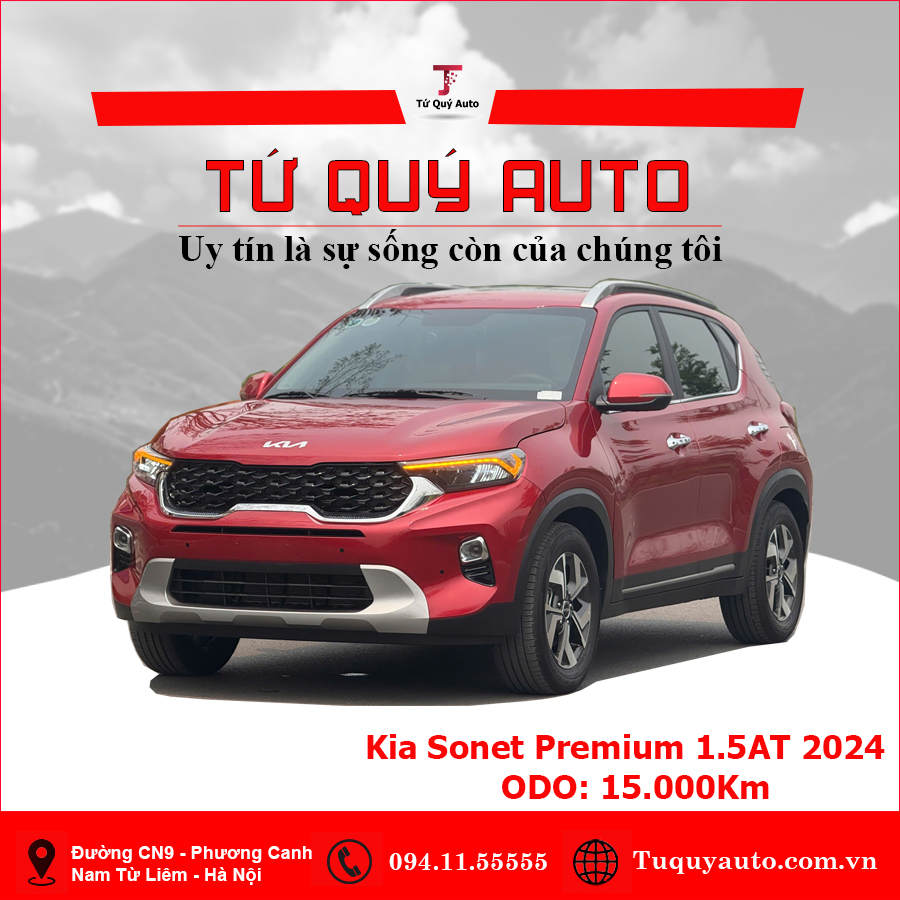 Xe Kia Sonet Premium 1.5 AT 2024 - Đỏ