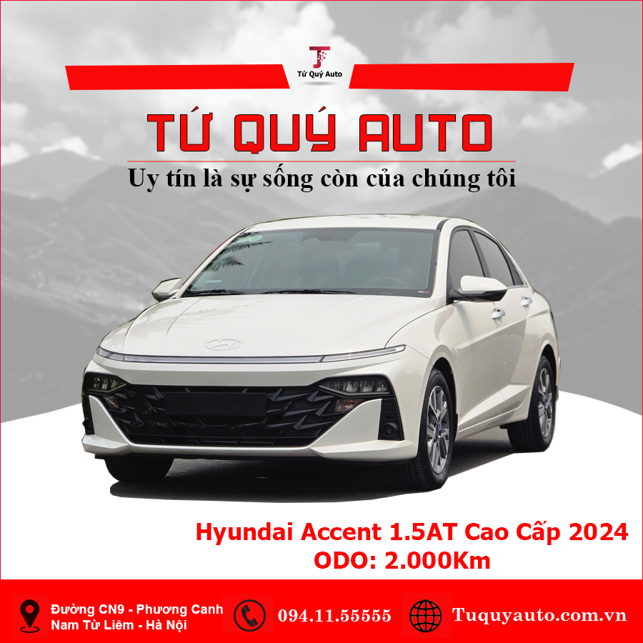 Xe Hyundai Accent Cao cấp 1.5 AT 2024 - Trắng