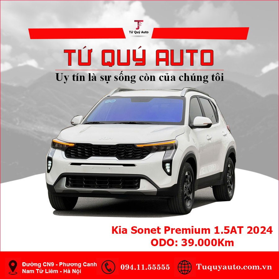 Xe Kia Sonet Premium 1.5 AT 2024 - Trắng