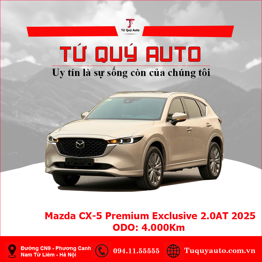 Xe Mazda CX5 Premium Exclusive 2.0 AT 2025 - Vàng Ánh Kim