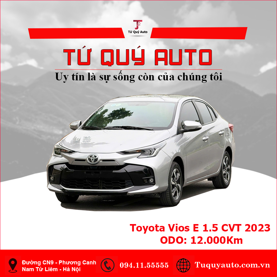 Xe Toyota Vios 1.5E CVT 2023 - Bạc