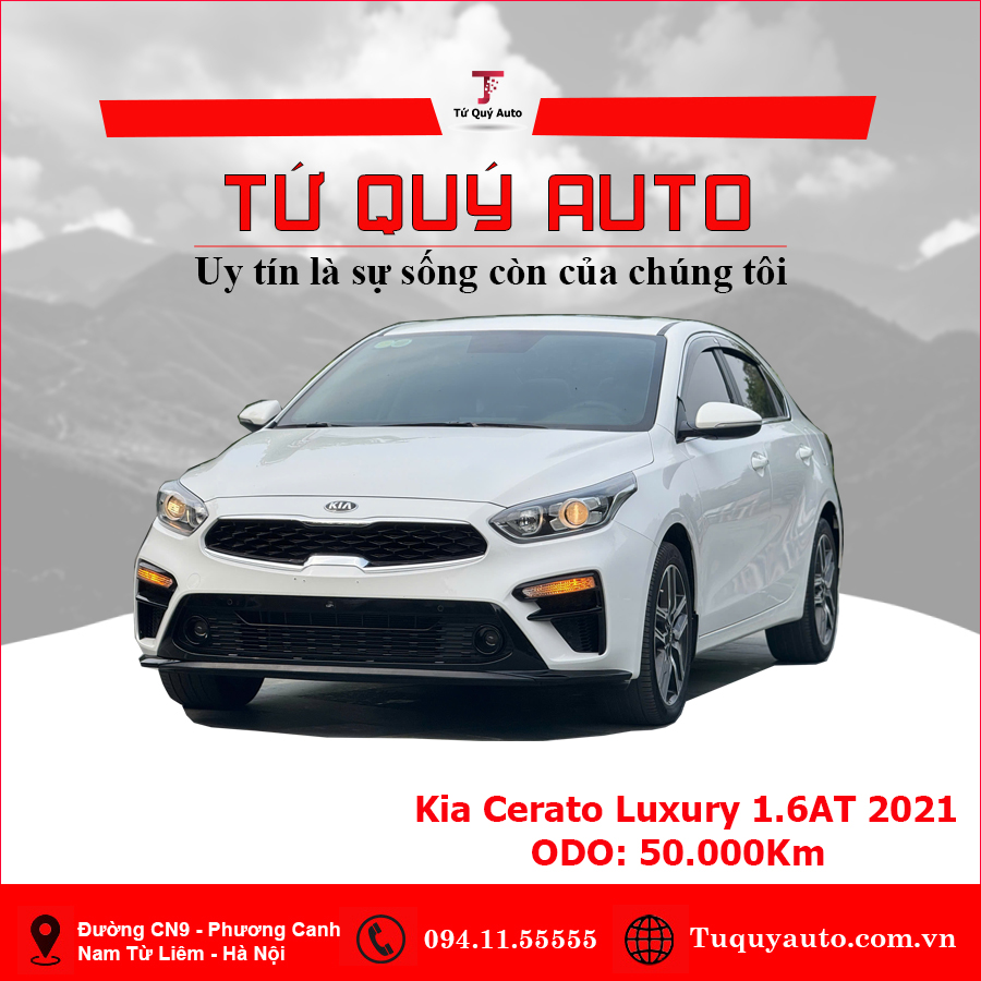 Xe Kia Cerato 1.6 AT Luxury 2021 - Trắng