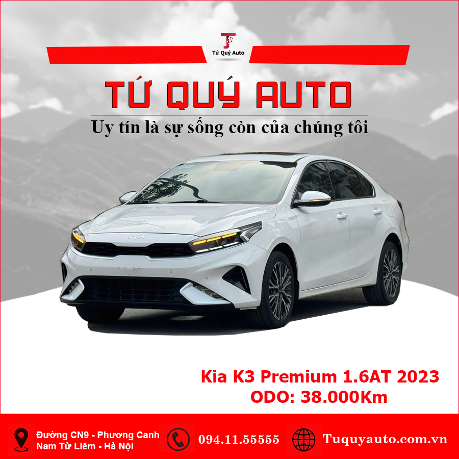 Xe Kia K3 Premium 1.6 AT 2023 - Trắng