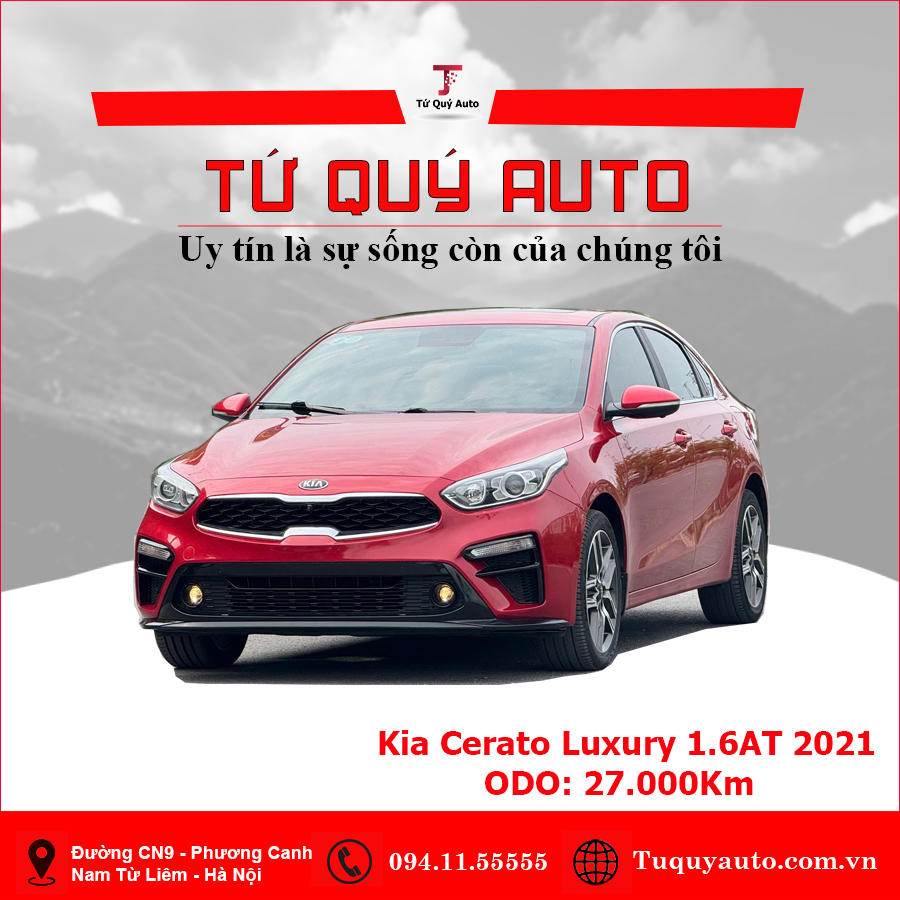 Xe Kia Cerato 1.6 AT Luxury 2021 - Đỏ