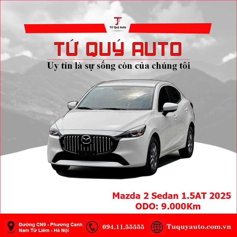 Xe Mazda 2 Sedan 1.5 AT 2025 - Trắng