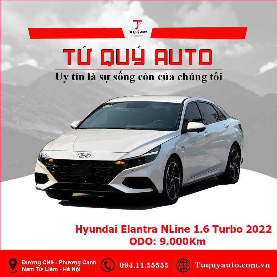 Xe Hyundai Elantra N-Line 1.6 Turbo AT 2022 - Trắng