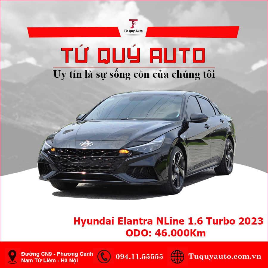 Xe Hyundai Elantra N-Line 1.6 Turbo AT 2023 - Đen