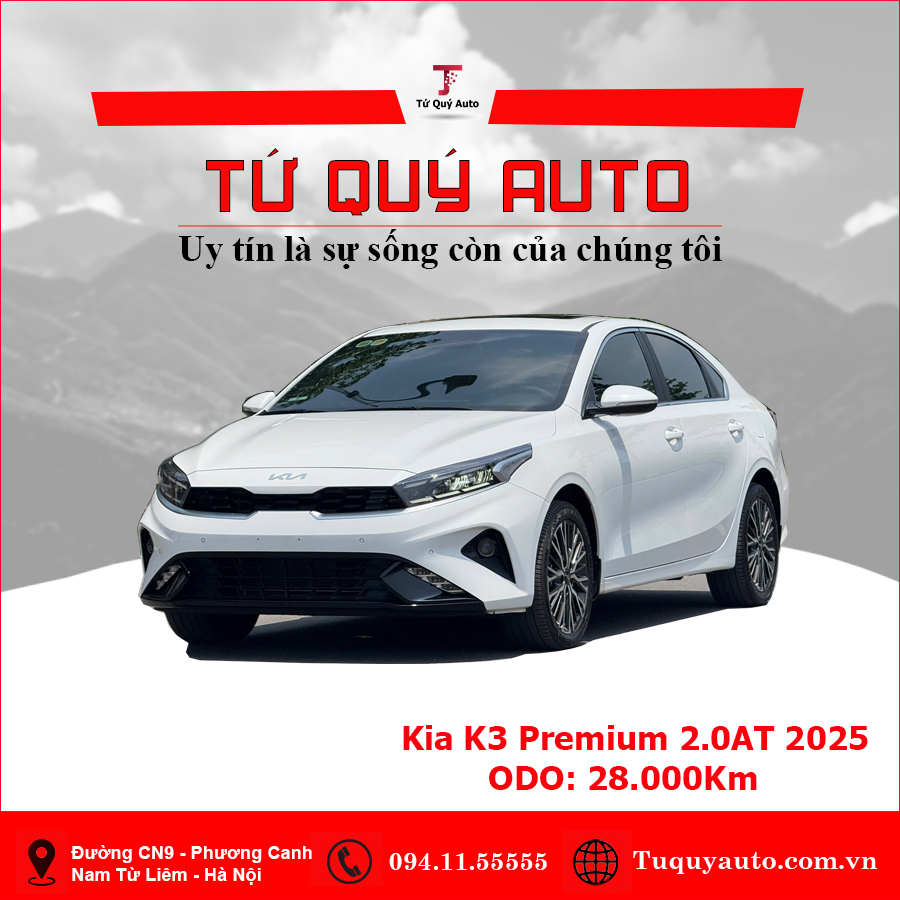 Xe Kia K3 Premium 2.0 AT 2025 - Trắng