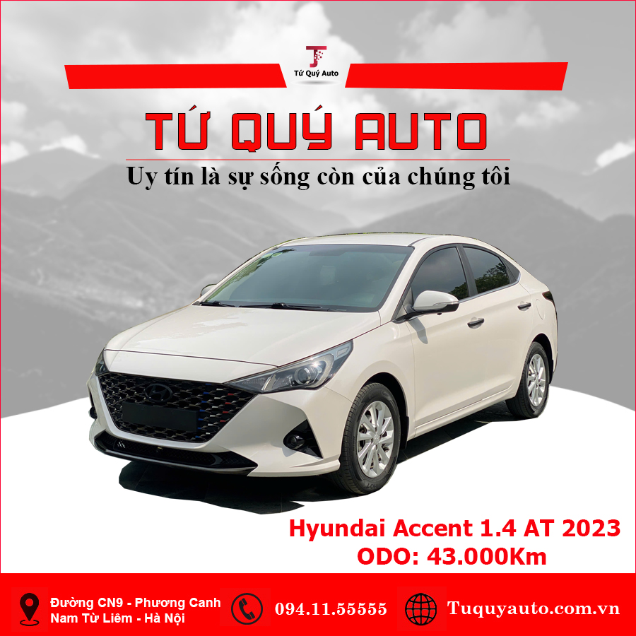 Xe Hyundai Accent 1.4 AT 2023 - Trắng