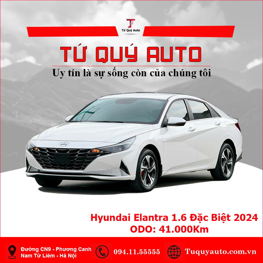 Xe Hyundai Elantra 1.6 AT Đặc biệt 2024 - Trắng