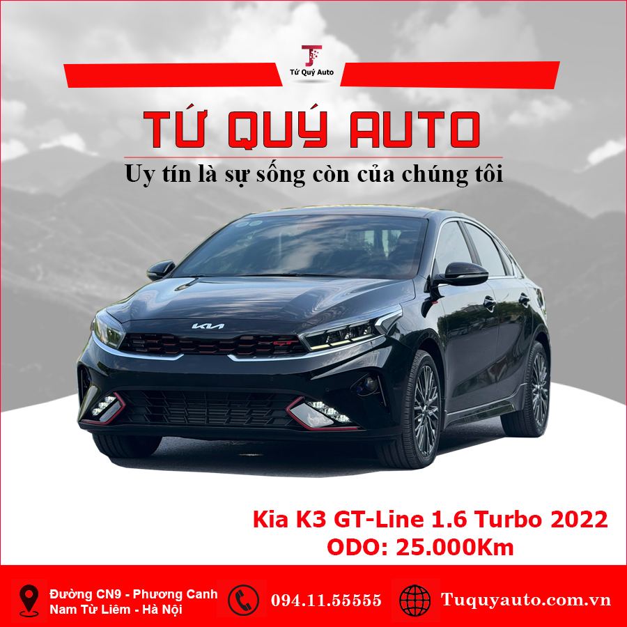 Xe Kia K3 GT 1.6 AT Turbo 2022 - Đen