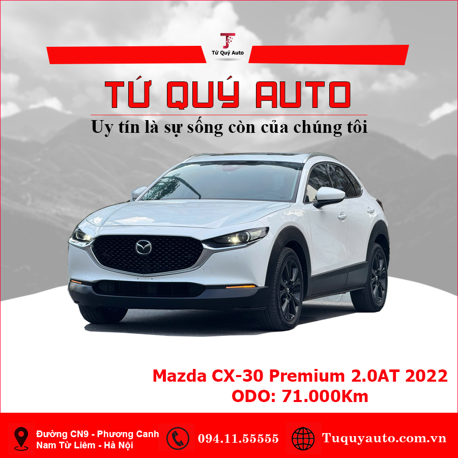 Xe Mazda CX 30 Premium 2.0 AT 2022 - Trắng