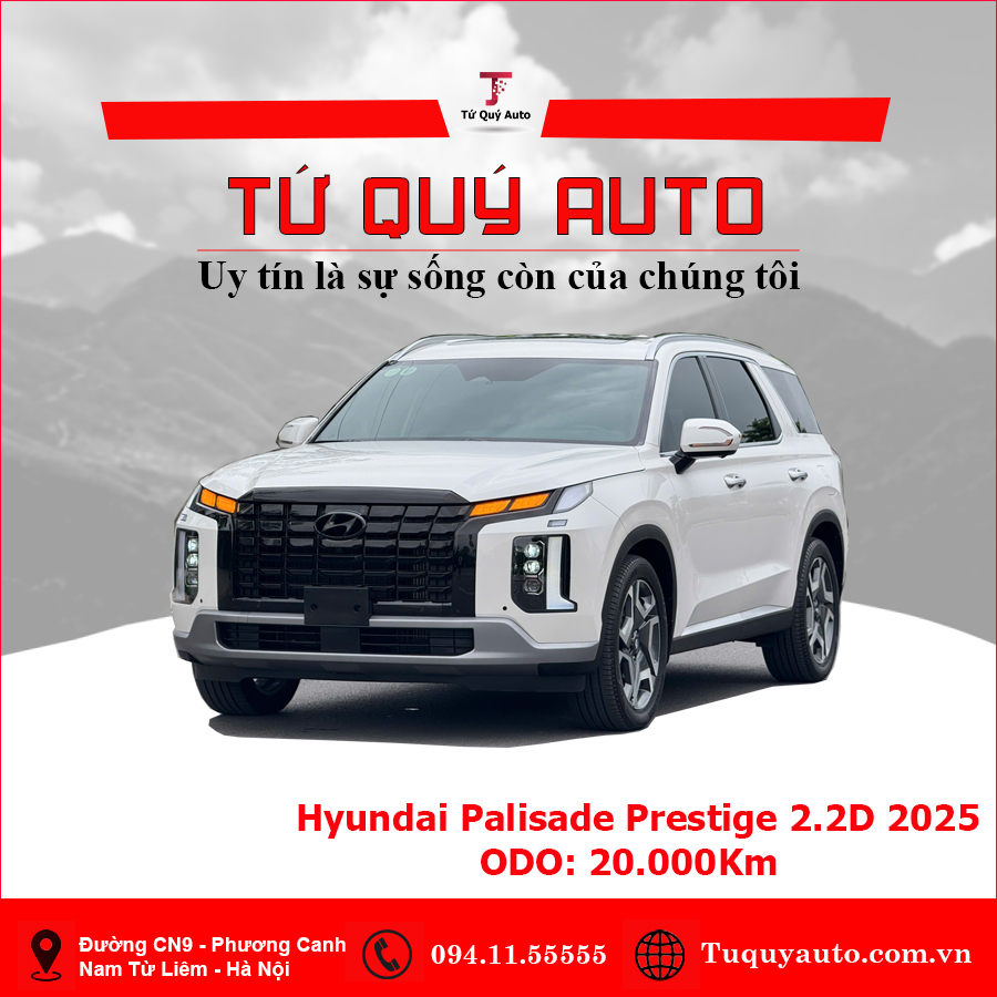 Xe Hyundai Palisade Prestige 2.2 CRDi 2025 - Trắng