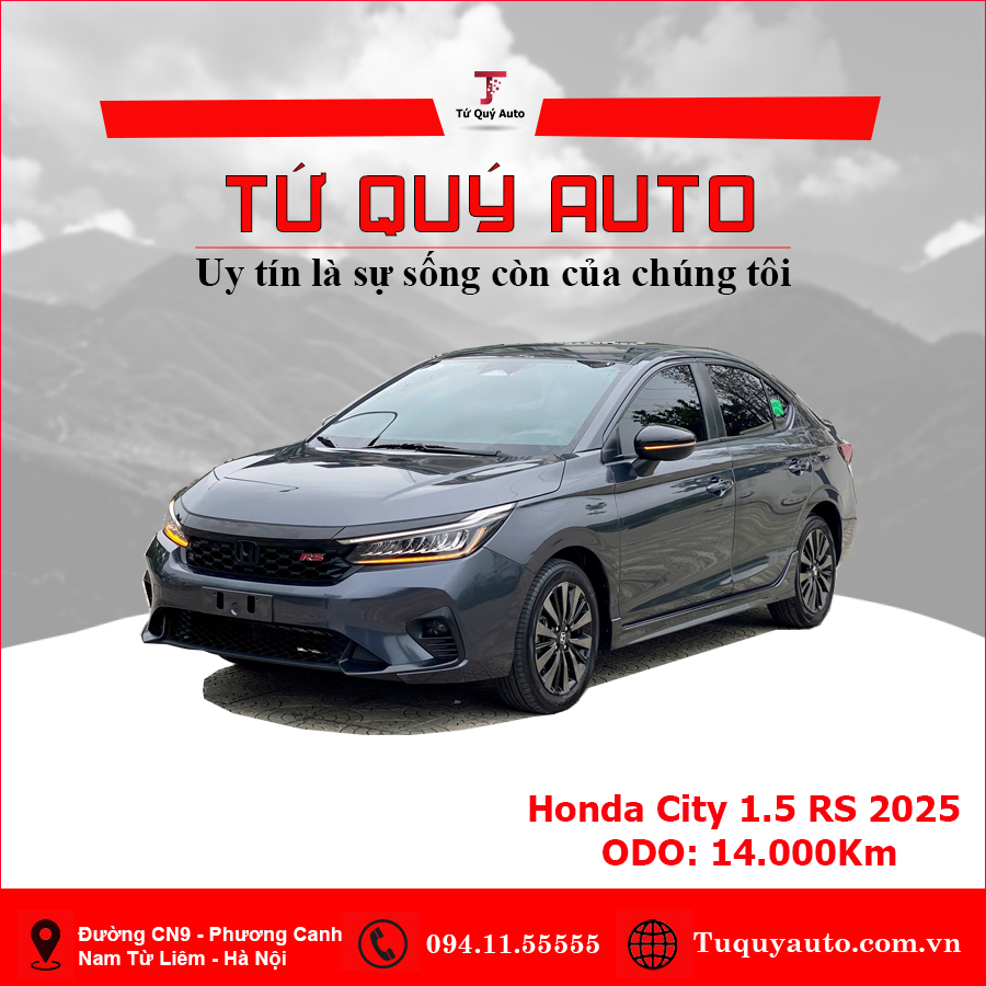 Xe Honda City RS Sensing 1.5 AT 2025 - Xám